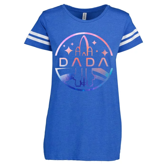 Funny Dada Space Astronaut Rocket Birthday Party Enza Ladies Jersey Football T-Shirt