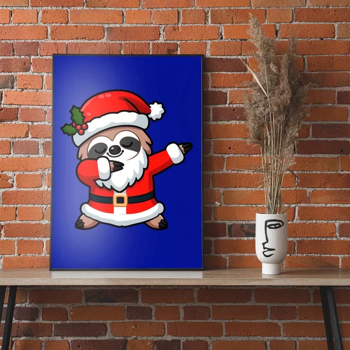 Funny Dabbing Sloth In Santa Claus Christmas Costume Xmas Cool Gift Poster