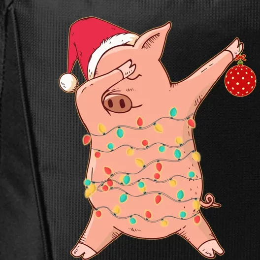 Funny Dabbing Santa Pig Santa Hat Pig Lover Christmas Cool Gift City Backpack