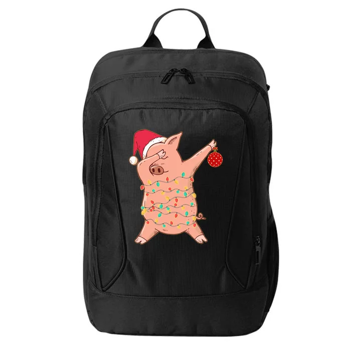 Funny Dabbing Santa Pig Santa Hat Pig Lover Christmas Cool Gift City Backpack