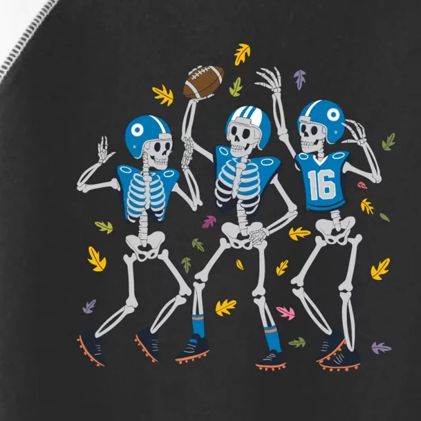 Funny Dancing Skeleton American Football Game Day Season Toddler Fine Jersey T-Shirt