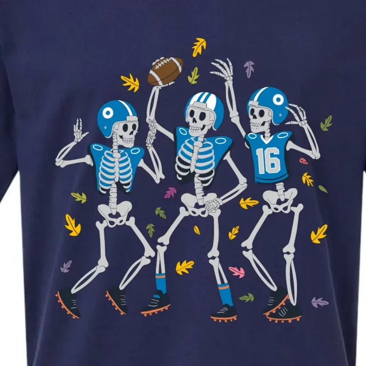 Funny Dancing Skeleton American Football Game Day Season Sueded Cloud Jersey T-Shirt