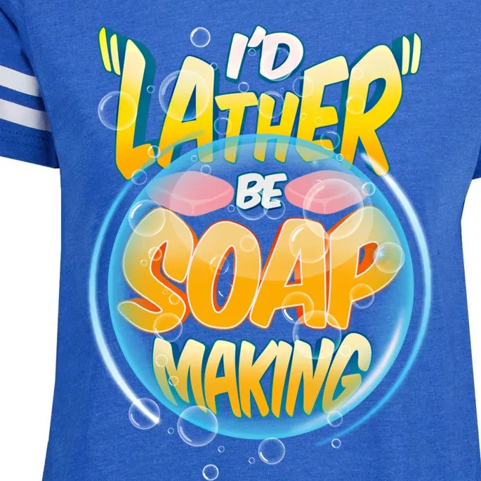 Funny Diy Soap Making Homemade Soap Maker Pun Gift Enza Ladies Jersey Football T-Shirt