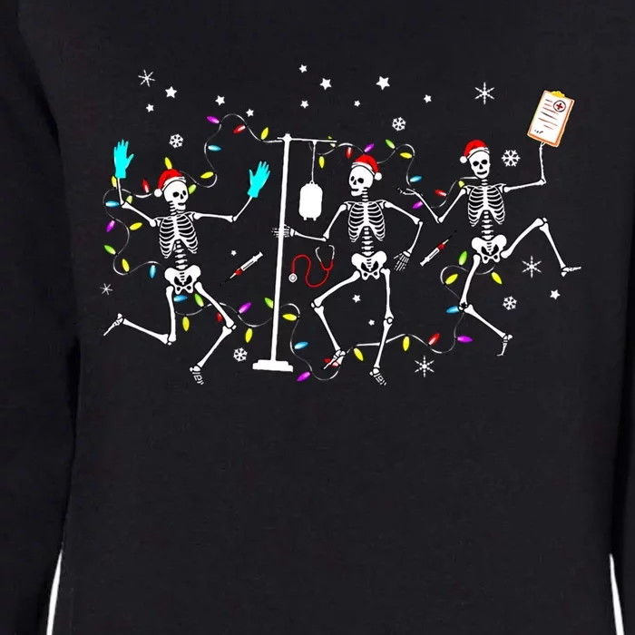 Funny Dancing Skeleton Nurse Christmas Nursing School Xmas Gift Womens California Wash Sweatshirt