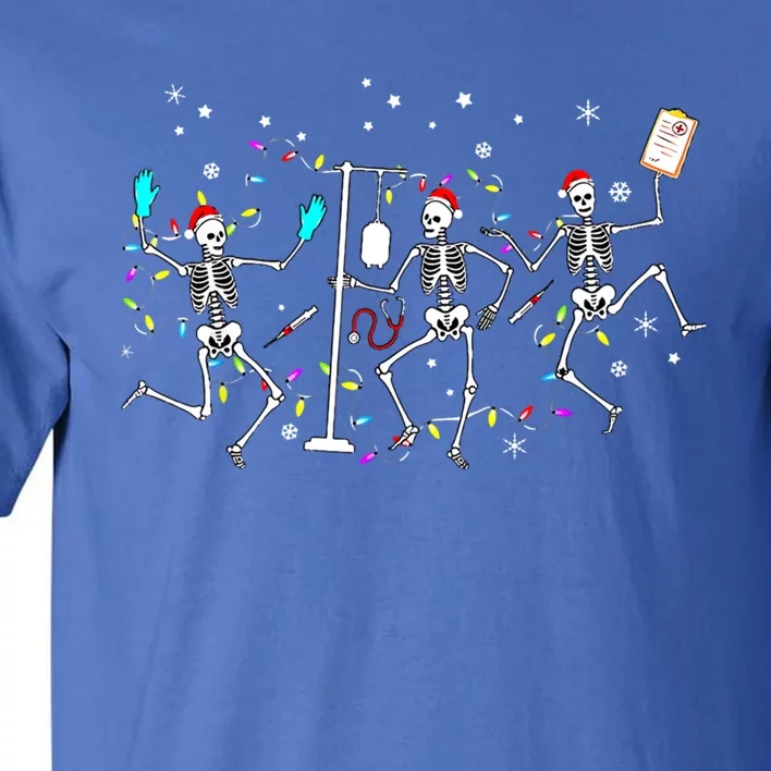 Funny Dancing Skeleton Nurse Christmas Nursing School Xmas Gift Tall T-Shirt