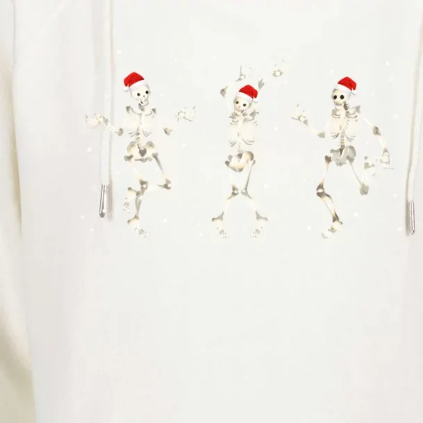 Funny Dancing Skeletons Christmas Pajama Xmas Holiday Party Gift Womens Funnel Neck Pullover Hood