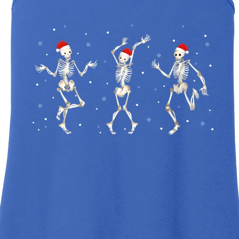 Funny Dancing Skeletons Christmas Pajama Xmas Holiday Party Gift Ladies Essential Tank