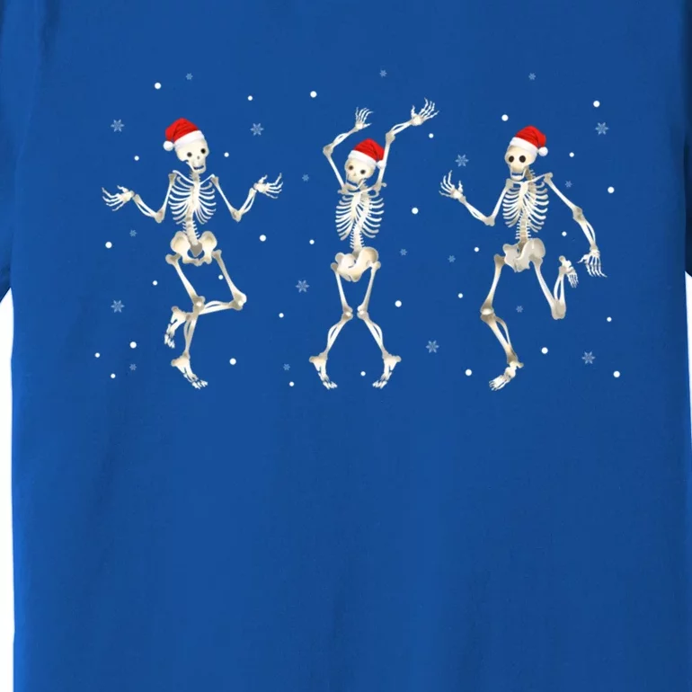 Funny Dancing Skeletons Christmas Pajama Xmas Holiday Party Gift Premium T-Shirt