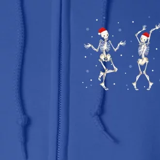 Funny Dancing Skeletons Christmas Pajama Xmas Holiday Party Gift Full Zip Hoodie