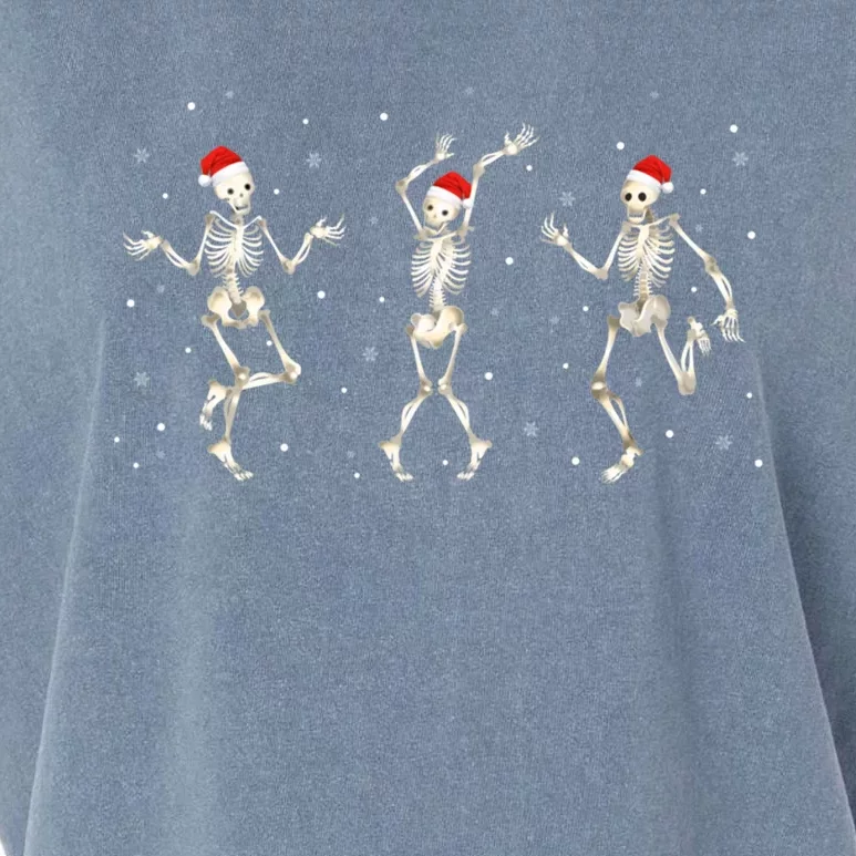 Funny Dancing Skeletons Christmas Pajama Xmas Holiday Party Gift Garment-Dyed Women's Muscle Tee