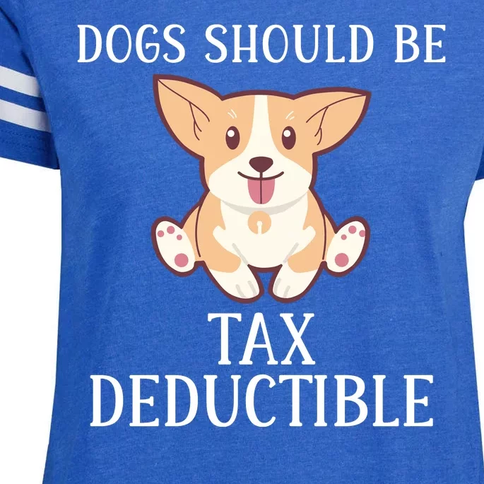 Funny Dogs Should Be Tax Deductible, Cute Dog Lovers Enza Ladies Jersey Football T-Shirt