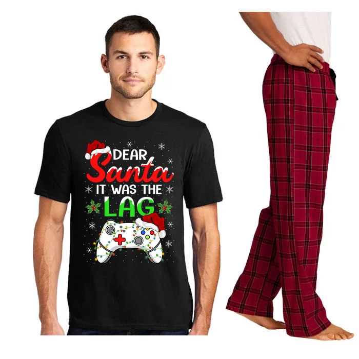 Funny Dear Santa It Was The Lag Gamer Video Game Christmas Funny Gift Pajama Set