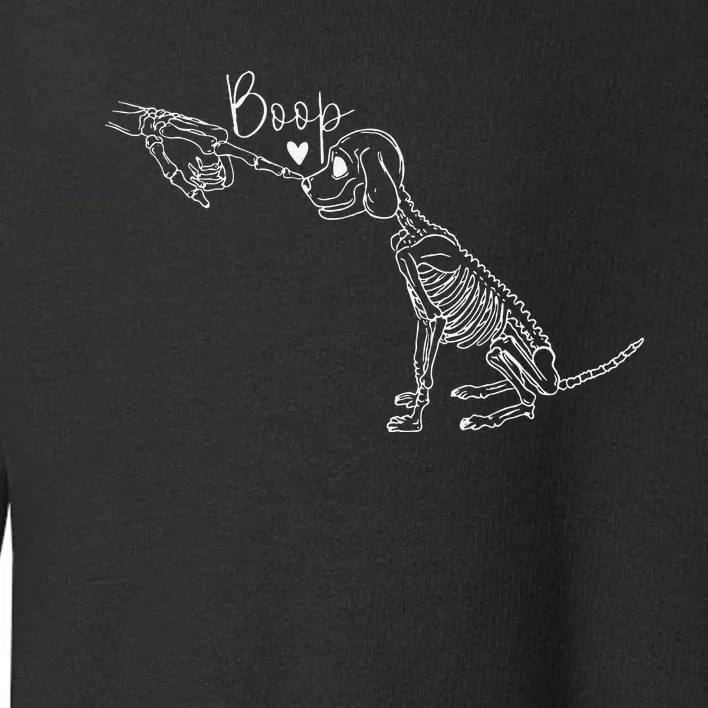 Funny Dog Skeleton Hand Boop Halloween Puppy Dog Lover Gift Gift Toddler Sweatshirt