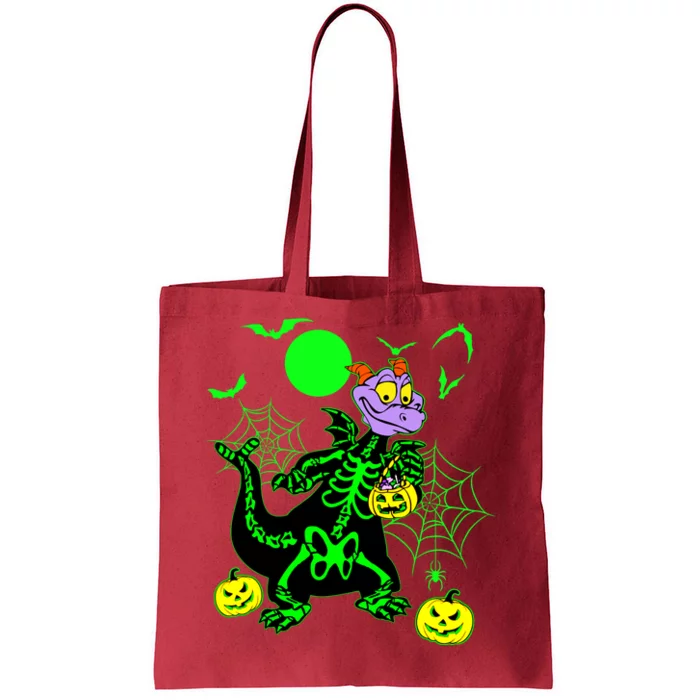 Figment Dragon Skeleton Halloween Trick Or Treat Figment Dragon Hallow Tote Bag