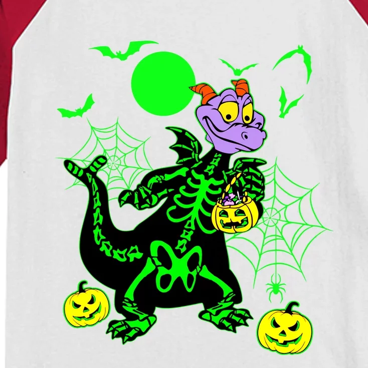 Figment Dragon Skeleton Halloween Trick Or Treat Figment Dragon Hallow Kids Colorblock Raglan Jersey