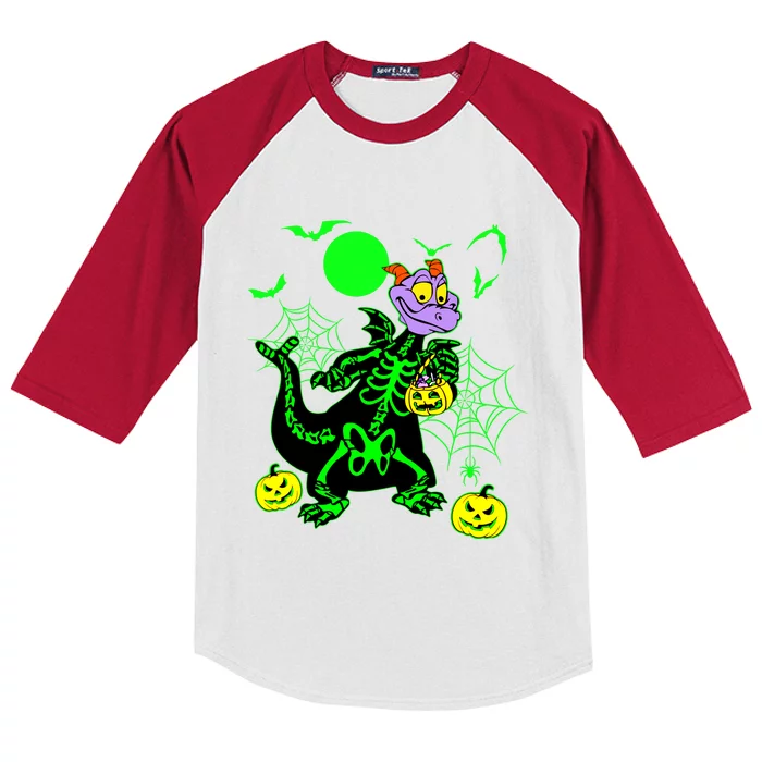 Figment Dragon Skeleton Halloween Trick Or Treat Figment Dragon Hallow Kids Colorblock Raglan Jersey