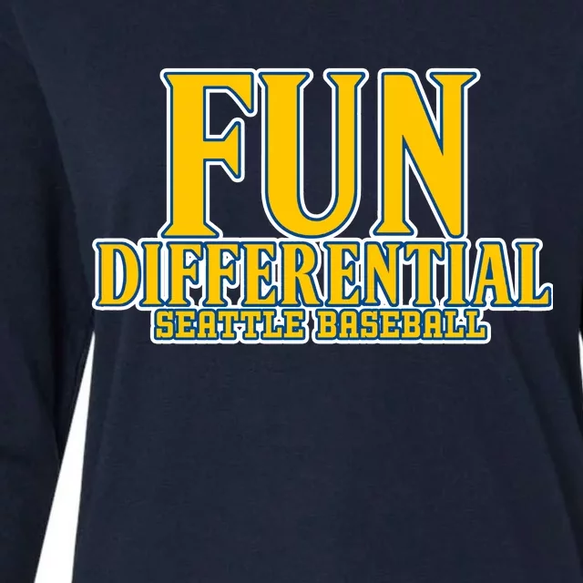 Fun Differential Seattle Baseball Womens Cotton Relaxed Long Sleeve T-Shirt