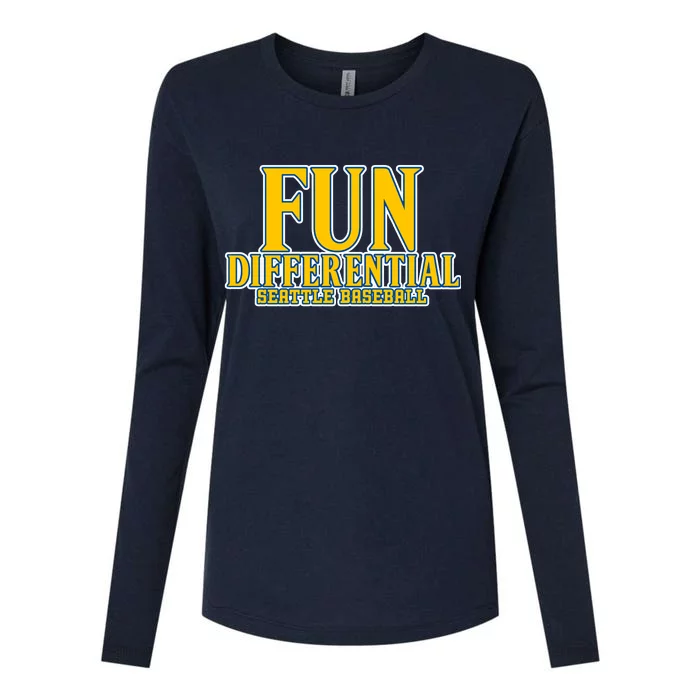 Fun Differential Seattle Baseball Womens Cotton Relaxed Long Sleeve T-Shirt