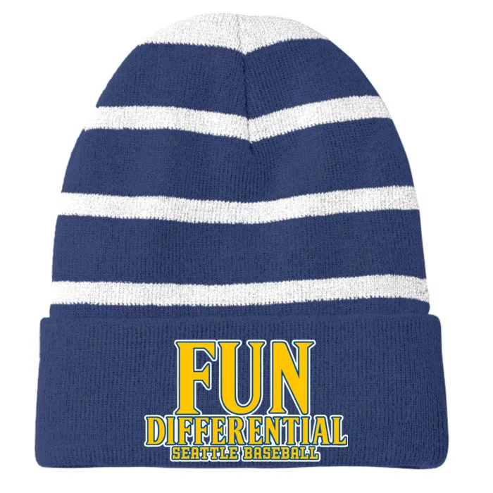 Fun Differential Seattle Baseball Striped Beanie with Solid Band