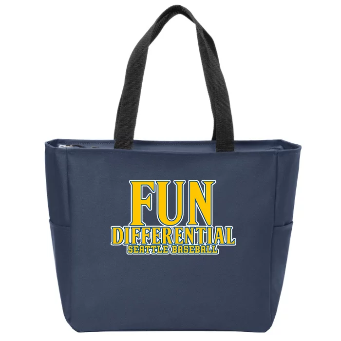 Fun Differential Seattle Baseball Zip Tote Bag