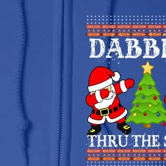 Funny Dabbing Santa Ugly Christmas Tree Sweater Jumper Gift Full Zip Hoodie