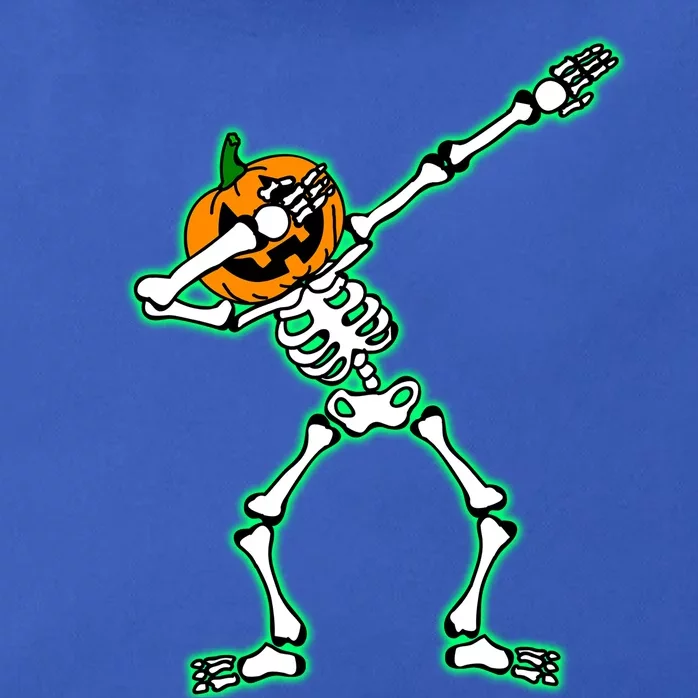 Funny Dabbing Skeleton Pumpkin Halloween Dab Gift Zip Tote Bag