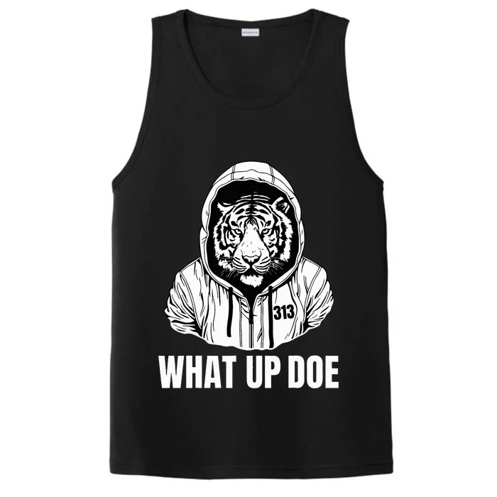 Funny Detroit Slang What Up Doe 313 Performance Tank