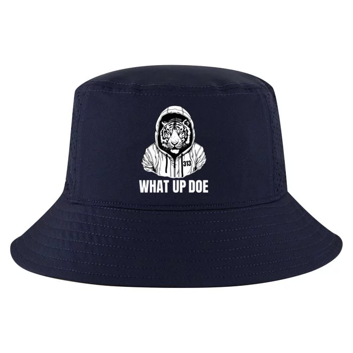 Funny Detroit Slang What Up Doe 313 Cool Comfort Performance Bucket Hat