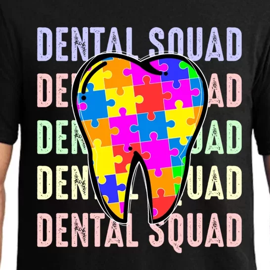 Funny Dental Squad Autism Awareness Day Tooth Ribbon Puzzle Great Gift Pajama Set