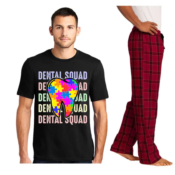 Funny Dental Squad Autism Awareness Day Tooth Ribbon Puzzle Great Gift Pajama Set