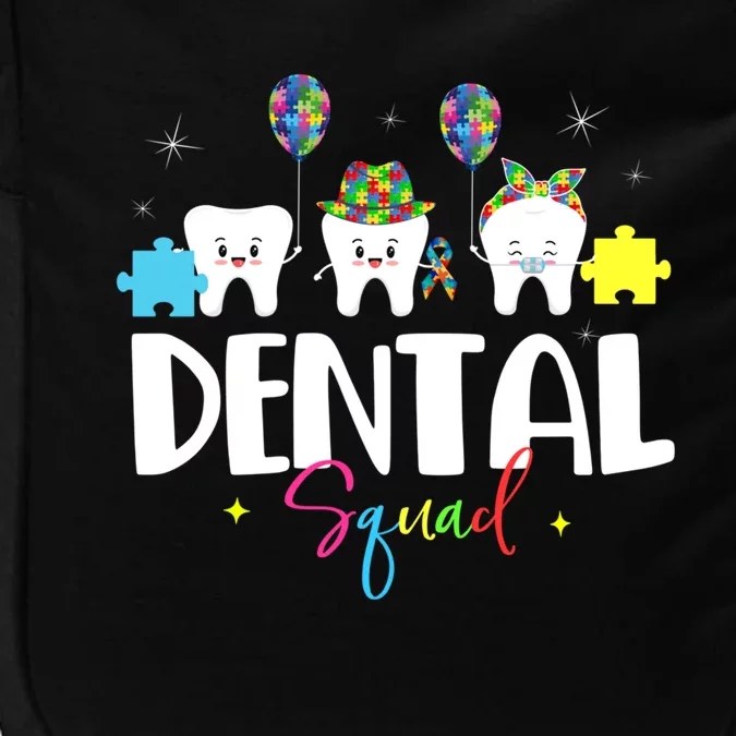 Funny Dental Squad Autism Awareness Day Tooth Ribbon Puzzle Gift Impact Tech Backpack