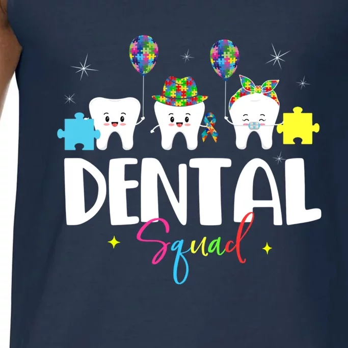 Funny Dental Squad Autism Awareness Day Tooth Ribbon Puzzle Gift Comfort Colors® Tank Top