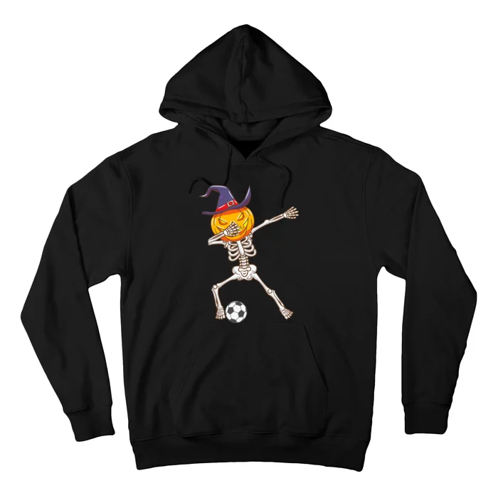 Funny Dabbing Skeleton Pumpkin Head Scary Witch Hat Soccer Hoodie