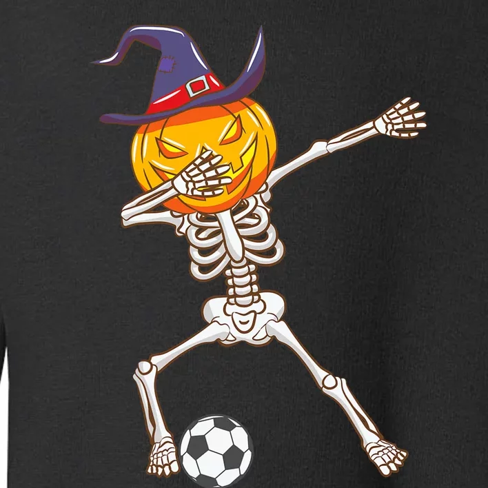 Funny Dabbing Skeleton Pumpkin Head Scary Witch Hat Soccer Toddler Sweatshirt