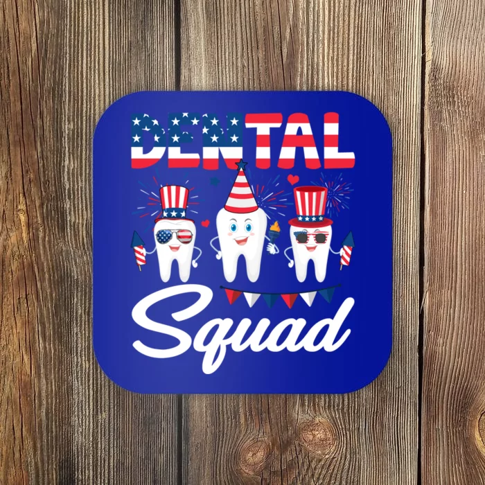 Funny Dental Squad Dental Hygienists Usa Flag 4th Of July Cool Gift Coaster