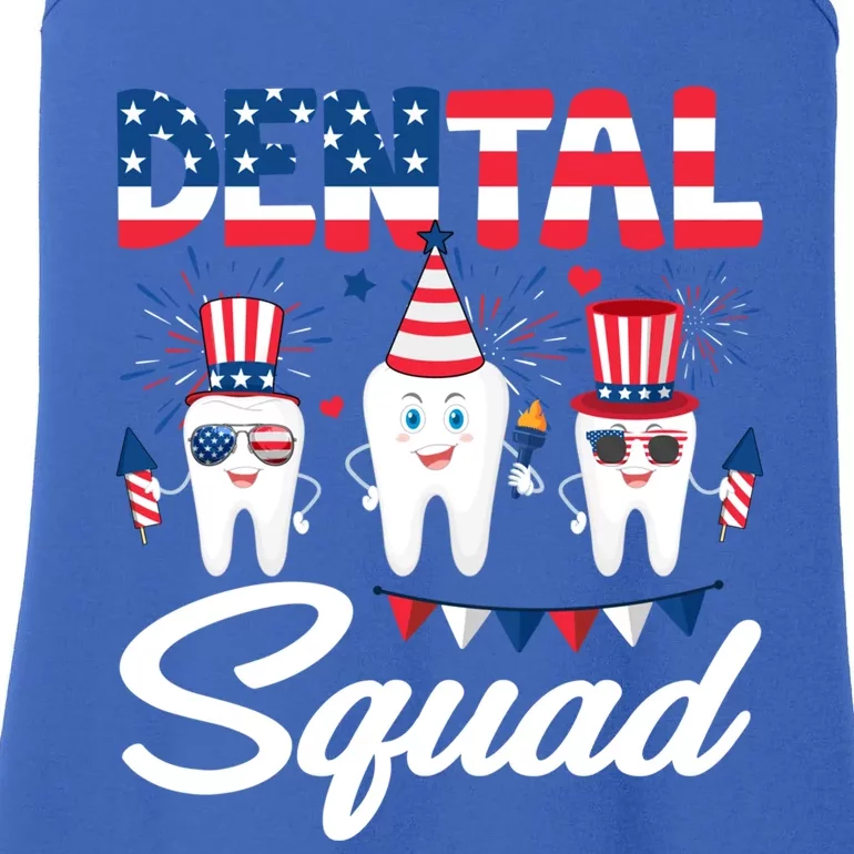 Funny Dental Squad Dental Hygienists Usa Flag 4th Of July Cool Gift Ladies Essential Tank