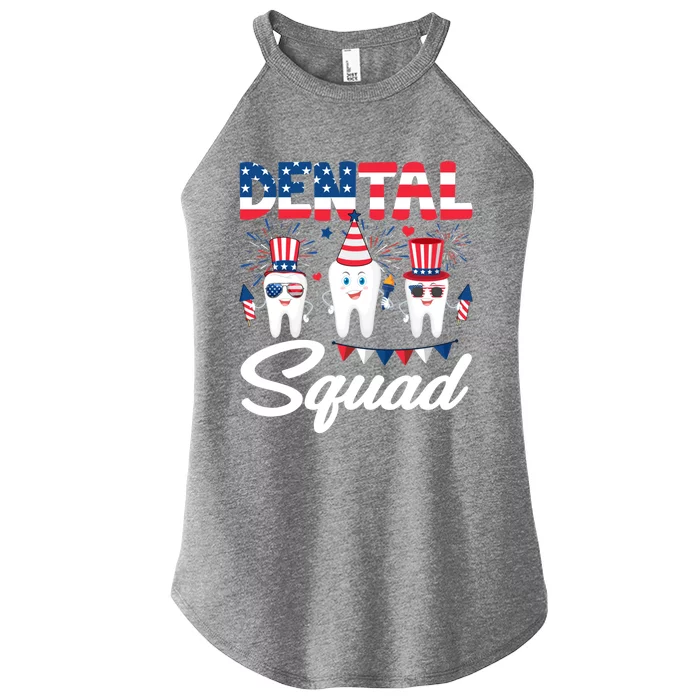 Funny Dental Squad Dental Hygienists Usa Flag 4th Of July Cool Gift Women’s Perfect Tri Rocker Tank