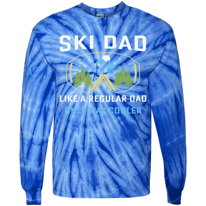 Father's Day Ski Dad Cool Proud Family Dad Gift Tie-Dye Long Sleeve Shirt