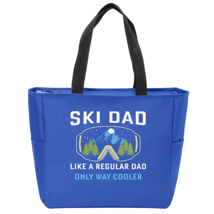 Father's Day Ski Dad Cool Proud Family Dad Gift Zip Tote Bag