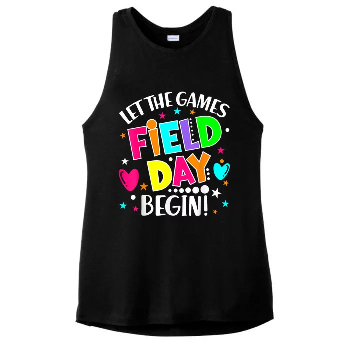 Field Day Shirts Let Games Start Begin Teachers Ladies Tri-Blend Wicking Tank