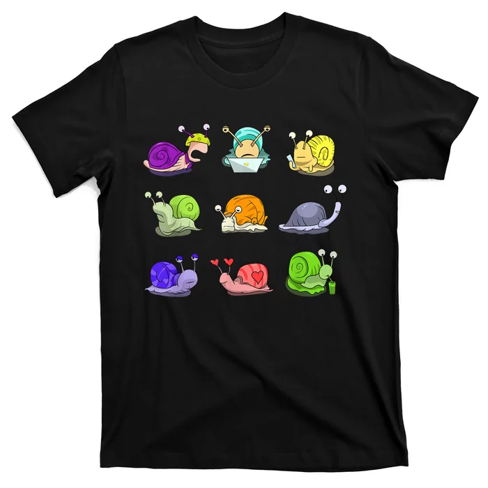 Funny Different Snails Gift Cool Shellfish T-Shirt