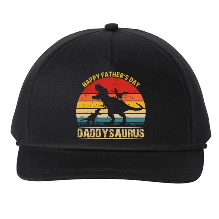 FatherS Day Special Adorable And Fun Daddysaurus Design Funny Gift Snapback Five-Panel Rope Hat