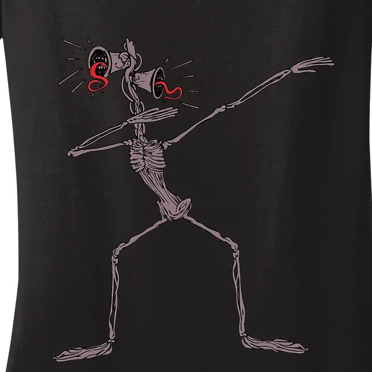 Funny dabbing Siren Head halloween meme gifts Women's V-Neck T-Shirt