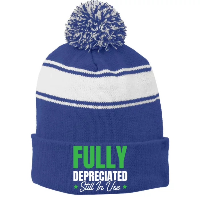 Fully Depreciated Still In Use Cute Gift Stripe Pom Pom Beanie