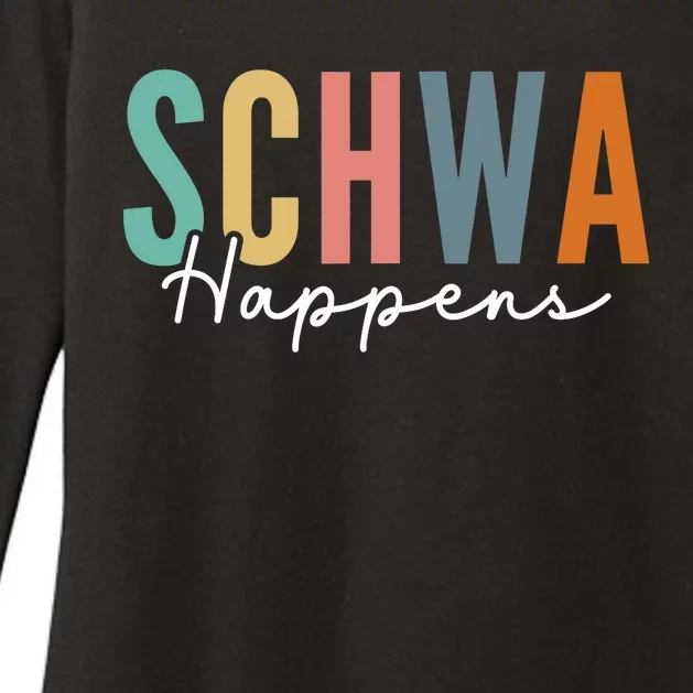 Funny Dyslexia Schwa Happens Speech Phonics Teacher Linguist Womens CVC Long Sleeve Shirt