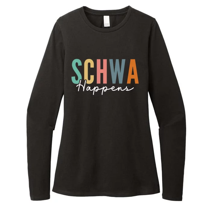 Funny Dyslexia Schwa Happens Speech Phonics Teacher Linguist Womens CVC Long Sleeve Shirt