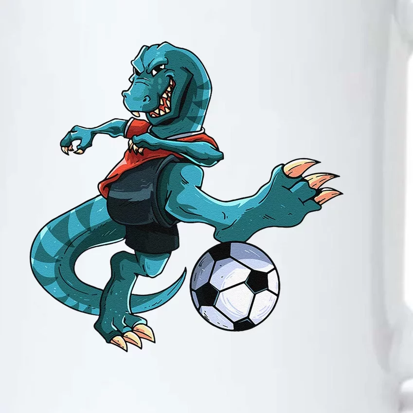 Funny Dino Soccer Player Trex Lover Football Game Black Color Changing Mug