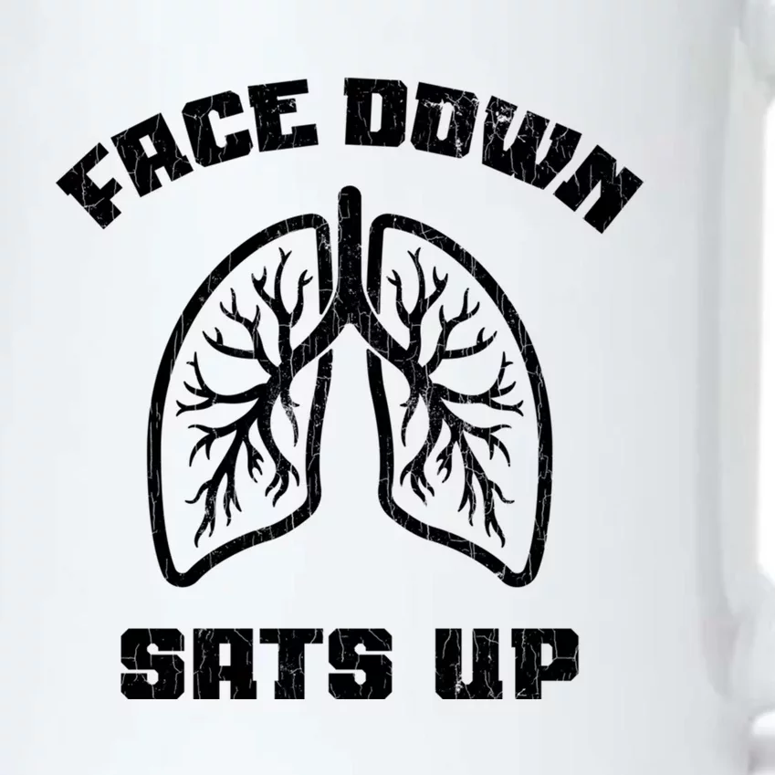 Face Down Sats Up Funny Healthcare Worker Nurses Graphic Cool Gift Black Color Changing Mug