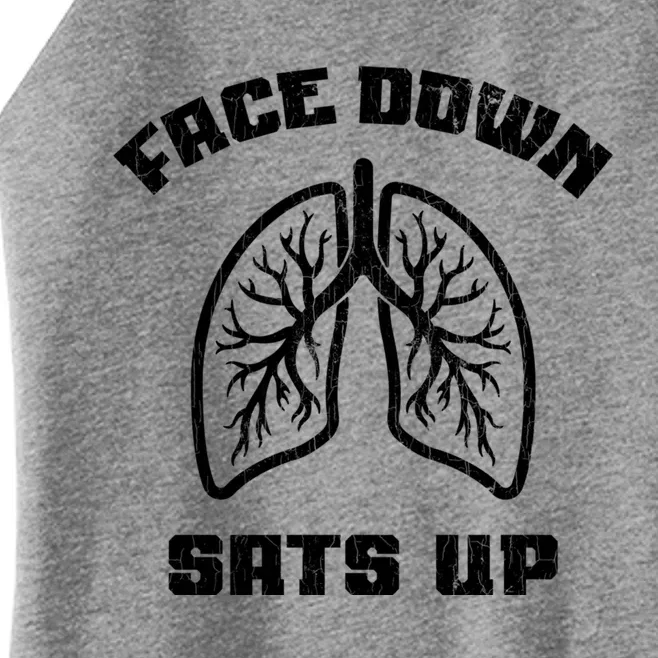 Face Down Sats Up Funny Healthcare Worker Nurses Graphic Cool Gift Women’s Perfect Tri Rocker Tank