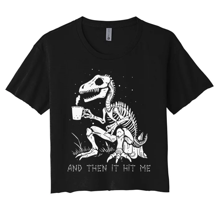 Funny Dinosaur Skeleton Costume Goth Women's Crop Top Tee